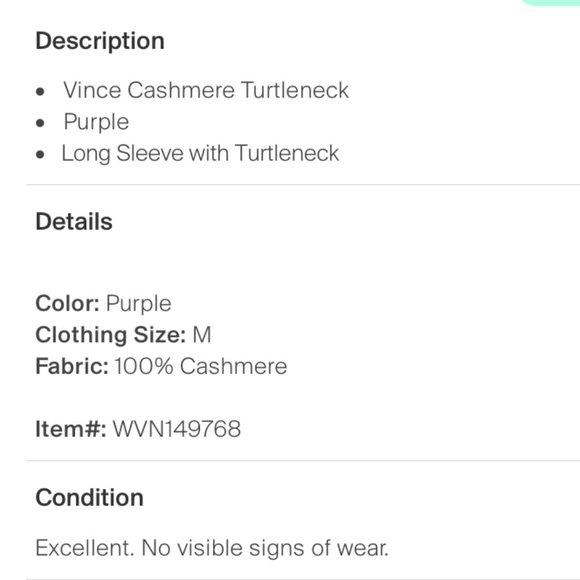 Vince Boiled Cashmere Funnel Neck Sweater Pink Purple M - Picture 4 of 4